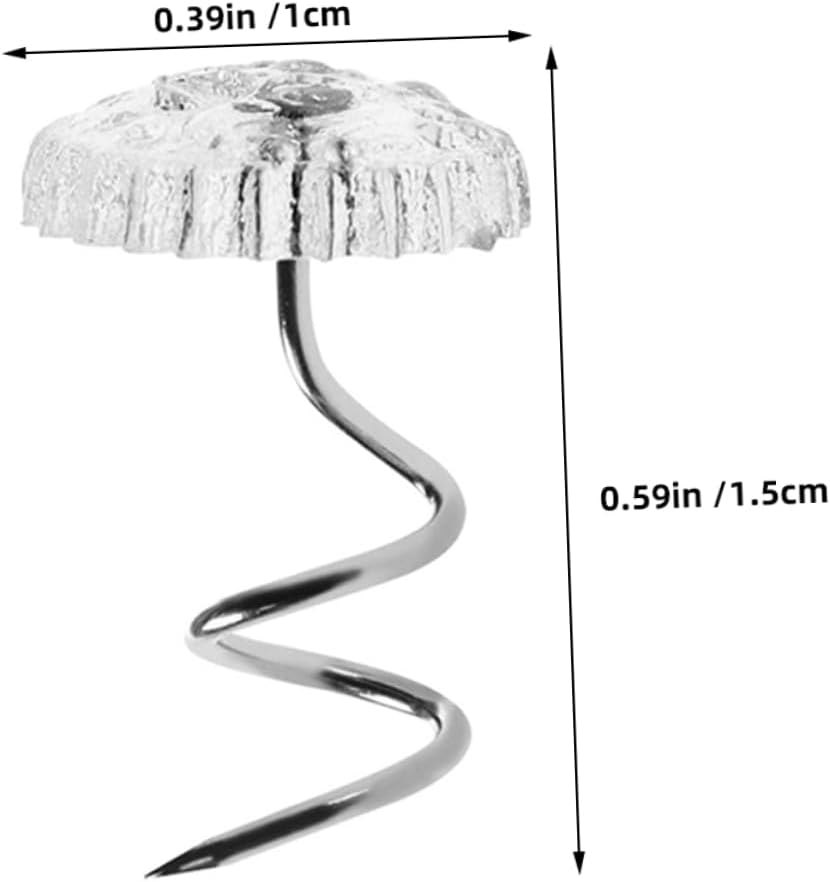 100Pcs Stainless Steel Spiral Pins for Upholstery Bed Skirts - Durable Decorative Fasteners with Strong Grip