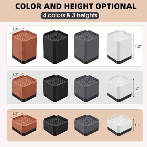 Adjustable Bed Risers for 15-3 in 43 in Beds Tables Sofas