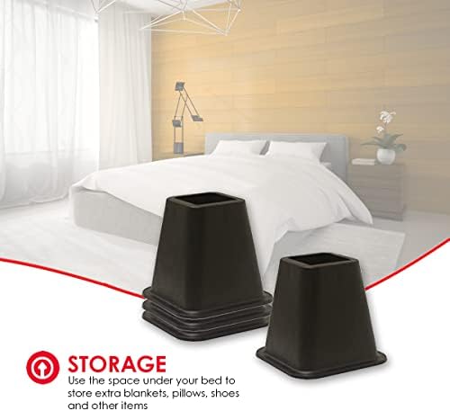 Home Basics 4-Piece Bed Riser Set
