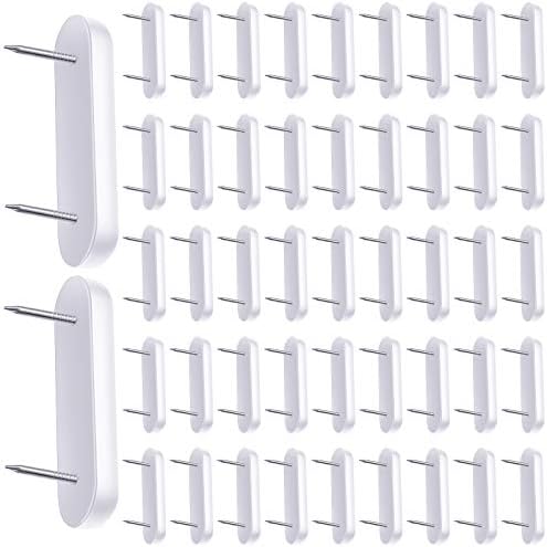 Secure Furniture Chair Leg Pins White Anti-Slip Protect Surface 60 Pcs for Slipping Skirts Bedskirts