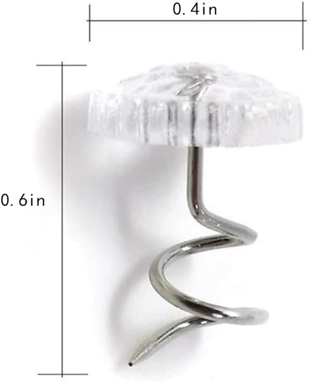 30-Piece Bed Skirt Pins Clear Heads Twist Pins for Upholstery Slipcovers and Bedskirts