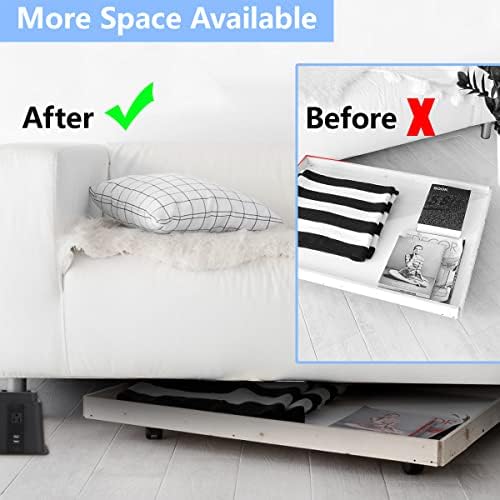 Butizone Bed Risers with USB and Power Outlet Adjustable 3 5 8 Inch 4 Piece Set Black