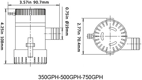 Mini Power 750GPH 12V Bilge Pump