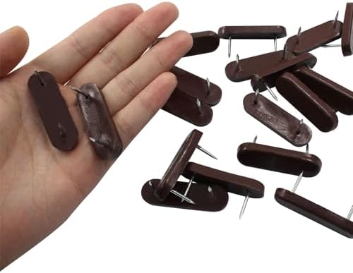 20-Piece Brown Plastic Head Double Pins for Chair Legs and Bedskirts