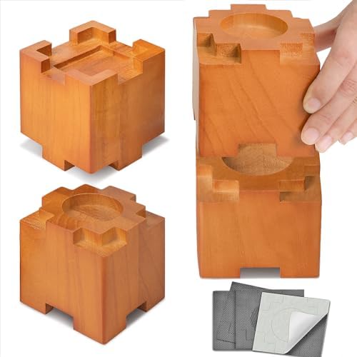 Kasiden Wood Bed Risers 35 Inch with Non-Slip Rubber Pad