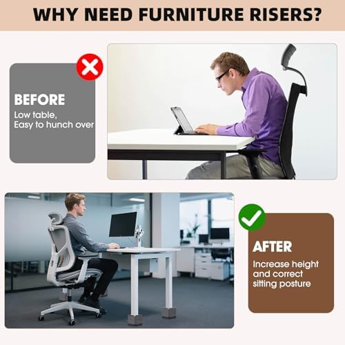 Adjustable Bed Riser for 15-3 inches Durable Non-Slip for Beds Sofas Load up to 4000 lbs Grey