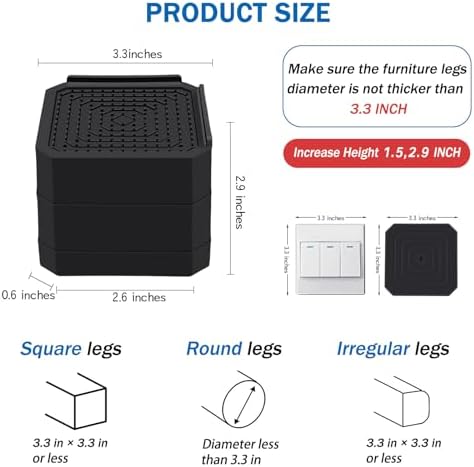 Adjustable Bed Risers for Couches and Desks