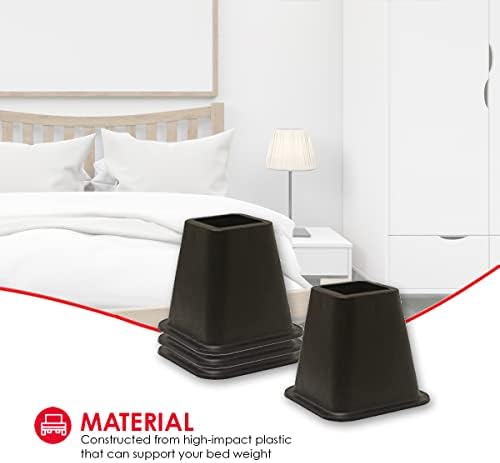Home Basics 4-Piece Bed Riser Set
