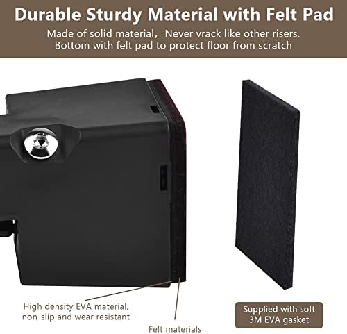 AUAUY Bed Risers 2 Inches Adjustable Clamp Mount for Square or Round Chair Legs