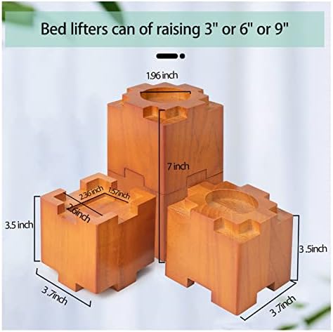 Kasiden Wood Bed Risers 35 Inch with Non-Slip Rubber Pad