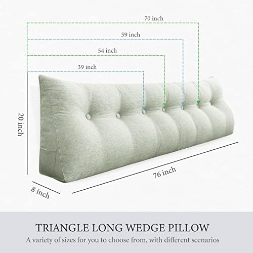 Triangle Oversized Bed Pillow for Back Support Off-White