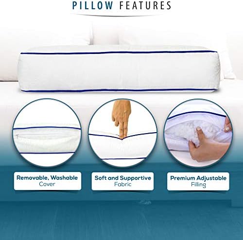 NaturesGuest Adjustable Cervical Neck Roll Bolster Pillow for Better Sleep