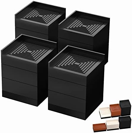 Furniture Risers Tclouda bed sofa desk chair legs fridge lift to 4 in - Black Square