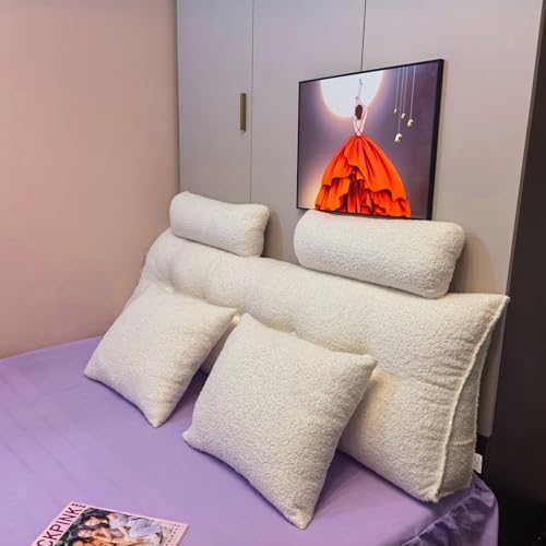 Comfortable Headboard Pillow for Bed Rest with Teddy Velvet Fabric