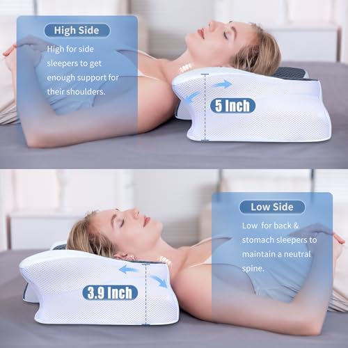 SAHEYER 2-in-1 Ergonomic Memory Foam Pillow