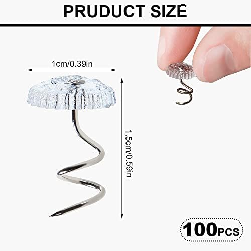 Premium 100-Piece Clear Head Twist Pins for Upholstery