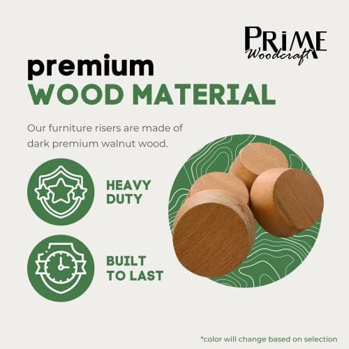 1 Inch Extra HeightFourSafeWalnut Wood Risers for Bed Sofa and Desk