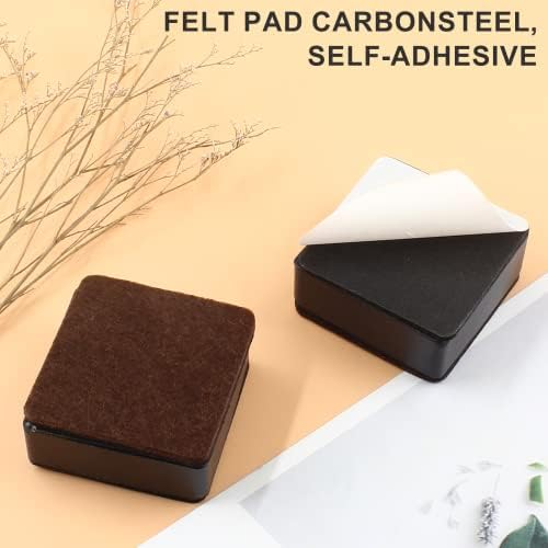 Coufce 12 Inch Height 4-Pack Square Bed Risers Solid Steel Legs for Sofa couch table chair Desk