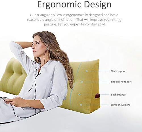 WOWMAX Wedge Body Positioners Pillow for Reading Bed Rest Back Neck Support