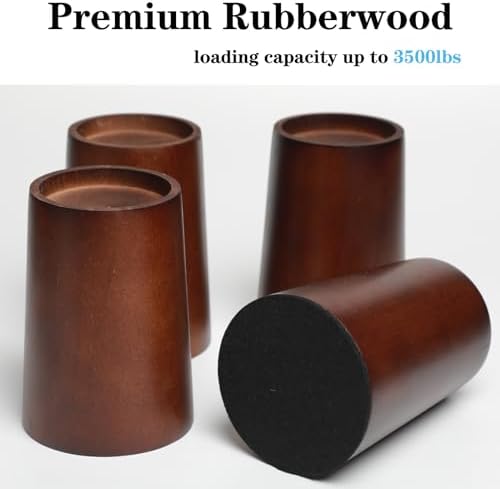 Wooden Furniture Risers 4 Inch Tapered Set of 4
