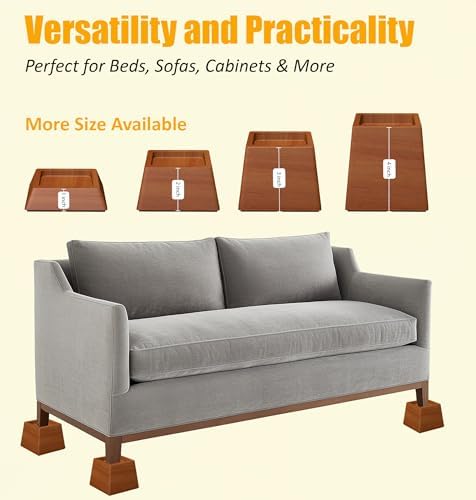 Premium Pine Wood 3-Inch Furniture Risers for Heavy-Duty Use