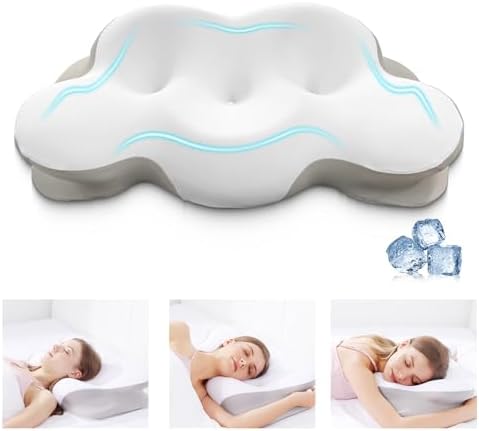 Ergonomic Cervical Neck Pillow with Cooling Fabric Relief