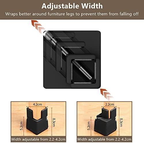 AUAUY Bed Risers 2 Inches Adjustable Clamp Mount for Square or Round Chair Legs