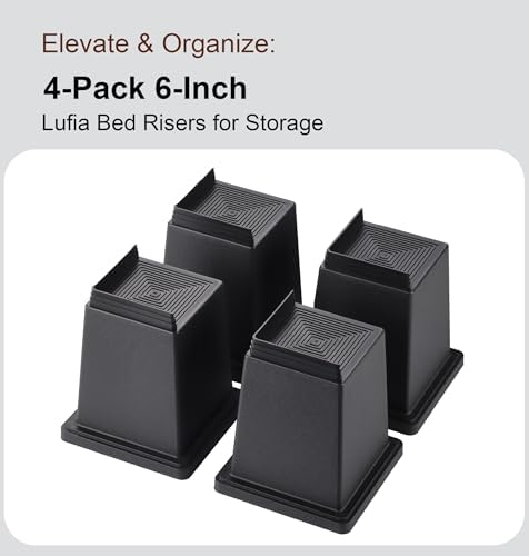 Lufia 6 Inch Heavy Duty Bed Furniture Risers Set of 4