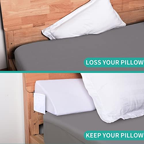 Moavica Bed Wedge Pillow for Headboard Mattress Gap Filler Durable Memory Foam