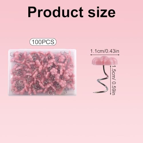 100pcs Plum Blossom Bed Skirt Pins with Twist Design