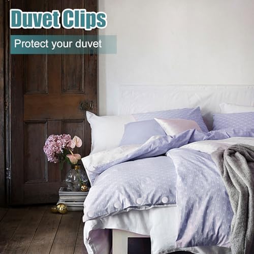 8-Piece Duvet Clips Security Fasteners for Quilts Blankets White