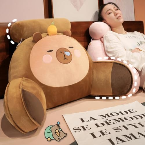 Cute Capybara Reading Pillow with Armrests