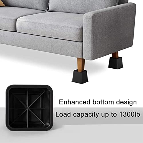 Equal to 1300 lbs bed risers stackable bed furniture risers heights of 4- 6- and 9-inch in US