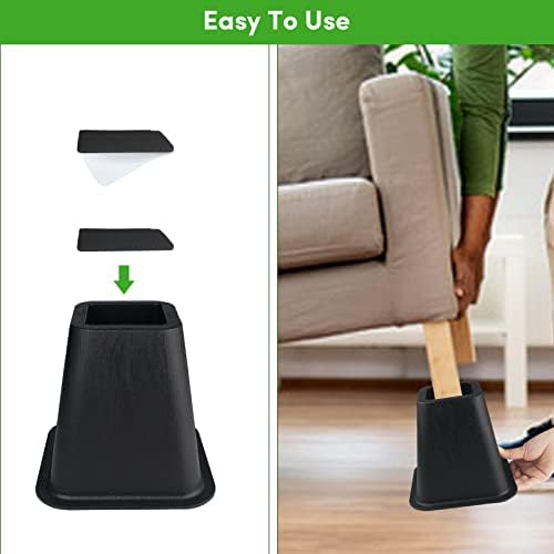 DEDU Bed Risers 6 Inch Heavy Duty 9 Pack Black