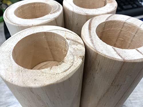 TSnAmay4Pcs Cylinder Solid Wood Bed Risers Increase Height 2 for Sofa Couch Chair Table