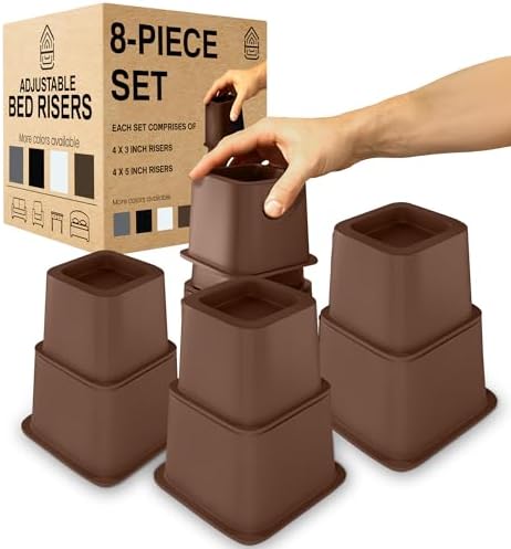 Adjustable Bed Risers Adds Storage Space