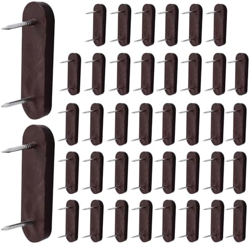 40Pcs Brown Plastic Head Double Pins for Bedskirts and Slipcovers