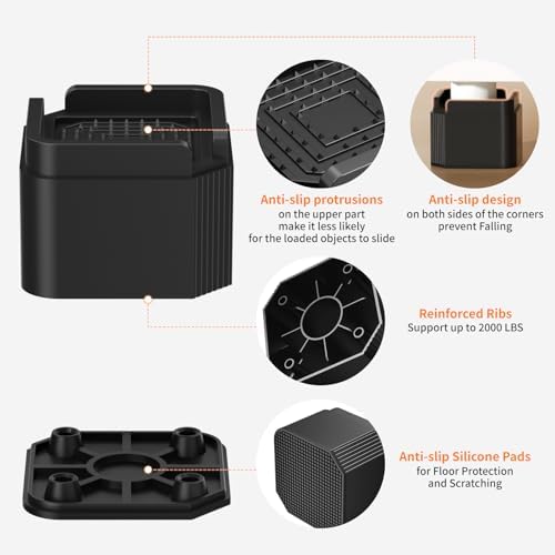 Adjustable Bed Risers for 2-4 Inch Legs