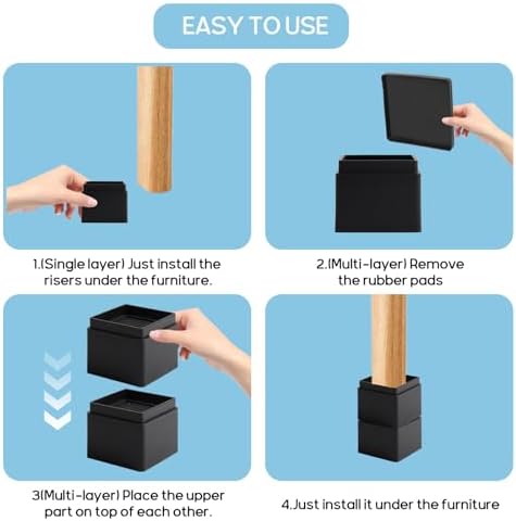 Adjustable Bed Risers for Easy Height Adjustment