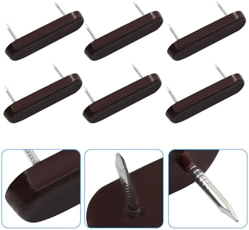 20-Piece Brown Plastic Head Double Pins for Chair Legs and Bedskirts