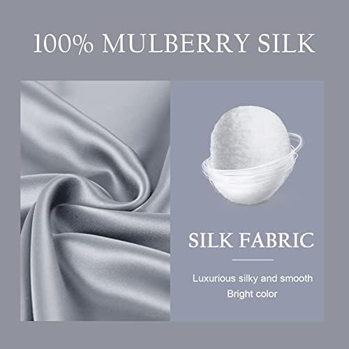 OLESILK Silk Pillowcase 20x54 Zippered Silver Grey