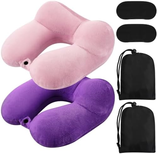BlISS Pro 2-Pack Inflatable Travel Neck Pillow for Planes