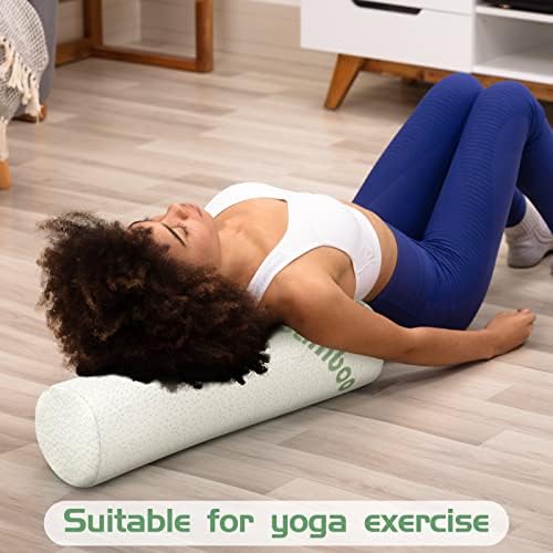 Bucherry Cervical Neck Roll Memory Foam Pillow - Supportive and Comfortable for Bed Travel and Yoga
