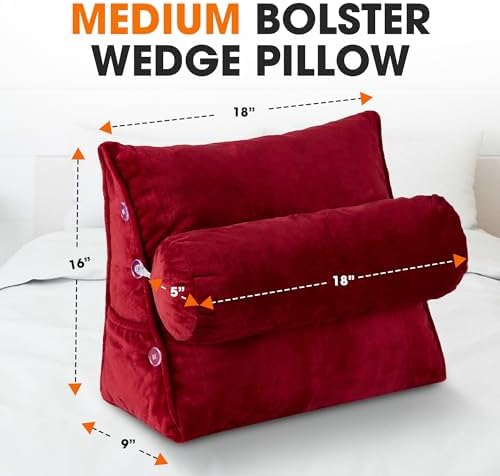 Adjustable Maroon Reading Pillow