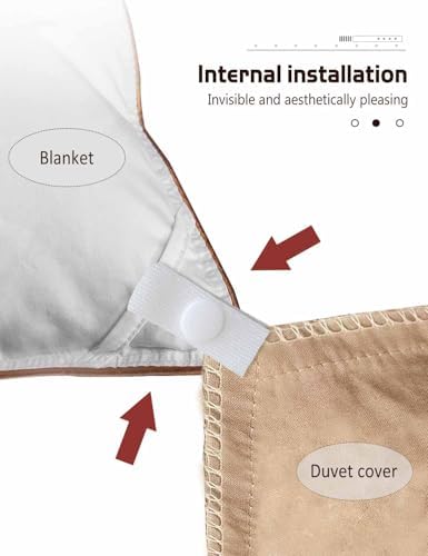 Duvet Snaps for Comforter Hold 16 White Clips with Hidden Buttons