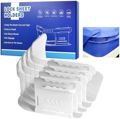 Stylish Lock Sheet Holders - 4PCS Bed Sheet Organizer with Lock Strips