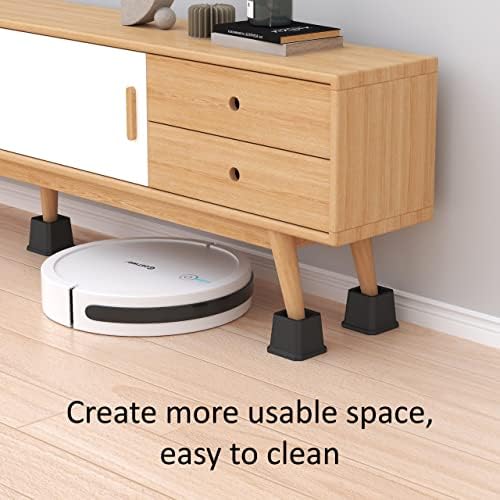Whynonap Bed Risers Ultimate 3-Inch Heavy Duty Bed Elevators for Sofa Table Furniture Set of 6 for Up to 3000 Lbs Black