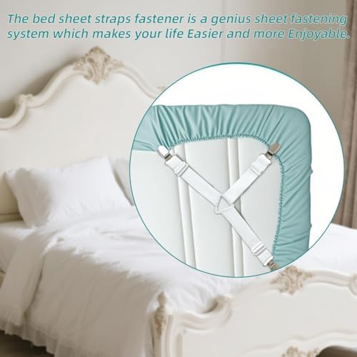 Adjustable Bed Sheet Retainer Straps for mattress stability