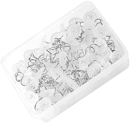VOSAREA 100Pc Transparent Stainless Steel Upholstery Pins for Sofa Cushions Non-Marking Fixation Nails