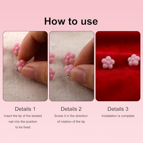 100pcs Plum Blossom Bed Skirt Pins with Twist Design